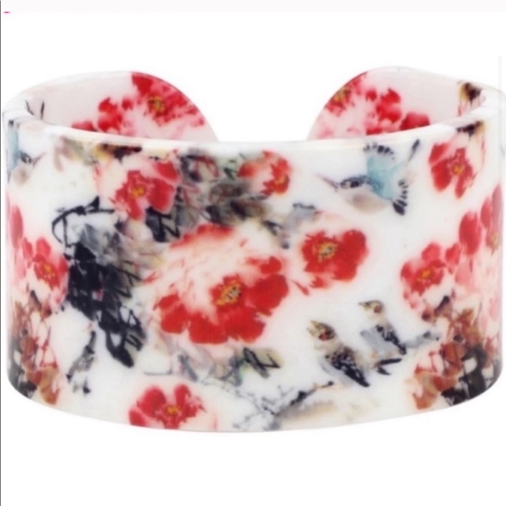 NWT Humming Bird & Flowers Bracelet Cuff